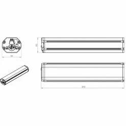 Batterie VAE 36V Compatible Bosch PowerTube Horizontale Doctibike -Freinage Soldes batterie compatible bosch powertube 461wh horizontale croquis