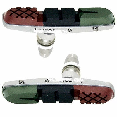 Promax Paire De Patins V-Brake Triple Gomme Avec Support Aluminium 1 Promax Paire De Patins V-Brake Triple Gomme Avec Support Aluminium