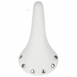 Endzone Selle Vélo Vintage Blanche Imitation Cuir Avec Rivets -Freinage Soldes selle velo vintage blanche imitation cuir avec rivets full 3