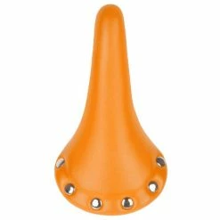 Endzone Selle Vélo Vintage Orange Imitation Cuir Avec Rivets -Freinage Soldes selle velo vintage orange imitation cuir avec rivets full 3